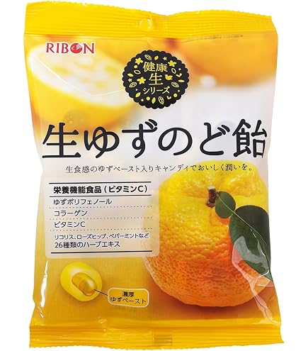 Amazon.co.jp: リボン生ゆずのど飴 78g×12袋 : 食品・飲料・お酒