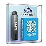 MyMoods VAPE スターターキット ニコパフ マイムーズ 電子タバコ Type-C充電式 電子シーシャ 禁煙グッズ 爆煙 ニコチン タールなし カートリッジ交換型ベイプ 持ち運びシーシャ フレーバー ニコレス デバイス本体＋POD2個(アクア)