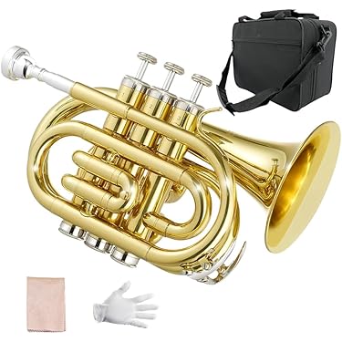 最終値下げ　ポケットトランペット マウスピース付き Amazon | 初心者金管楽器 ミニポケットトランペット Bb フラット