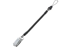 エレコム ストラップ クリップタイプ 携帯 スマホ クリップタイプ メタルクリップ [20cm~50cmまで伸びる強化スパイラル] 日本製 ブラック P-STCM50BK