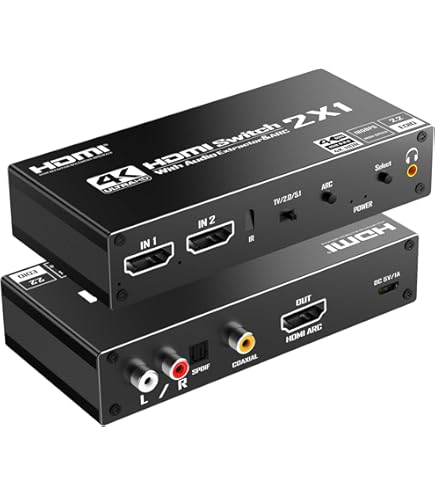 Amazon | EZCOO HDMI 切替器 2入力1出力 + 音声分離｜4K@120Hz 対応