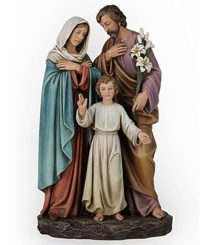 Amazon.co.jp: 聖家族 イエス マリア ヨセフ 彫像 置物 高さ約約30cm