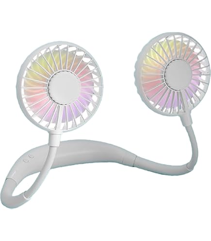 ネックファン 首掛け扇風機 冷却ファン 冷暖房 7000mAh （ホワイト） ネックファン 首掛けファン 瞬間冷却ファン 首掛け扇風機 携帯