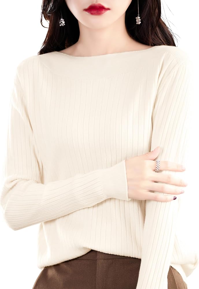 [PALAME] リブニット セーター レディース 長袖 【女性らしい上品なセクシーさ・やさしい肌触り】 ニット トップ