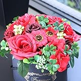 【ベルシック】 フレグランスソープフラワー　フォーエバーローズ　LサイズBOX　 ほのかに香るお花　 枯れないお花　お祝・お見舞い　ギフト　　　 (レッド)