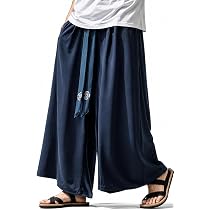 Amazon | [YACORESYA] サルエルパンツ 変形 メンズ ワイドパンツ 袴