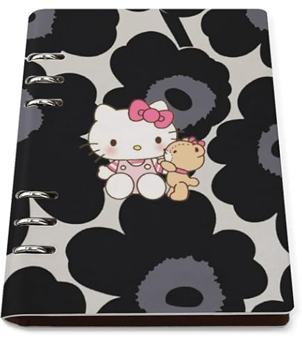Amazon.co.jp: 花柄 ハローキティ システム手帳 PU ノートメモ帳