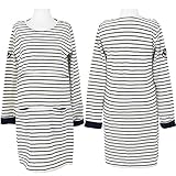 (マーシェル) Marshel 授乳服 長袖 ワンピース マリン ボーダー マタニティ かわいい 授乳服 楽ちん 授乳 体型カバー ワンピ カジュアル ホ...