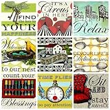 GreenBox Art + Culture Sweet Sayings- Home Stretched Canvas Wall Art by Shelly Kennedy, 39 by 39-Inc