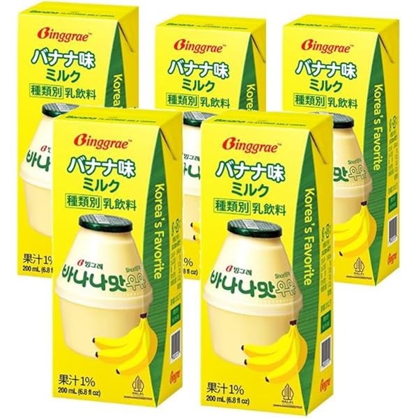Amazon.co.jp: Korean Original Banana Milk Set of 6 : Food