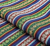 【Angelicate】手織り ネパール コットン 織り 厚手 リネン 生地 幅 150cm × 100cm エスニック 民族 調 選べるデザイン マルチカバー テーブルクロス 手芸 (Cタイプ)