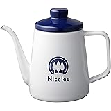 【岡山ブランド】ナイスリー(Nicelee) ホーロー ドリップポット コーヒーケトル キャンプ アウトドア インディゴブルー IH対応 1L