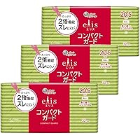 エリス コンパクトガード 羽なし 20.5cm 96枚(32枚×3個) 多い昼~ふつうの日用 ナプキン まとめ買い