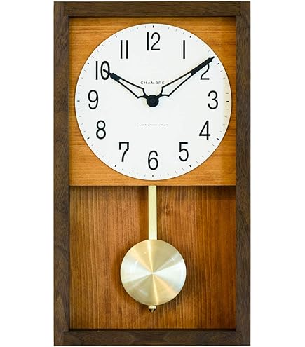シャンブル　CHAMBRE 木製振り子時計　ブラウン色 CHAMBRE アーチの振り子時計 BROWN CH-066BR シャンブル 壁掛け