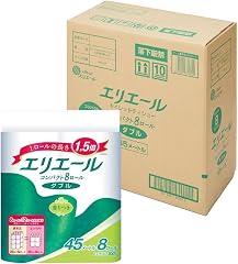 エリエール トイレットペーパー 1.5倍巻き 45m×32ロール(8ロール×4パック) ダブル パルプ100% リラックス感のある香り 【EC限定 正規段ケース】 【ハーフケース】