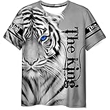 [Dafanet] メンズ 半袖 Tシャツ おしゃれ 3Dプリント アニマル柄 おもしろい 動物柄 カジュアル トップス ゆったり シームレス ストリートカットソー 男女兼用 個性的な 夏用服 大きなサイズ 狼3Dプリント Tシャツカットソー メンズ