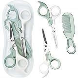 Amazon ヘアカット 子供用 髪切りハサミ ベビー用スキハサミ ベビー用カットハサミ お子様に安全なロック付き ２本セット スキバサミ 髪切りハサミ 1年安心保障付き べビーヘアカットグッズ ベビー マタニティ 通販