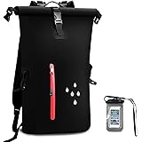 Waterproof Backpack Dry Bag 25L Adjustable Shoulder Strap roll top Bag with Waterproof Phone Case for Kayaking Skiing Camping