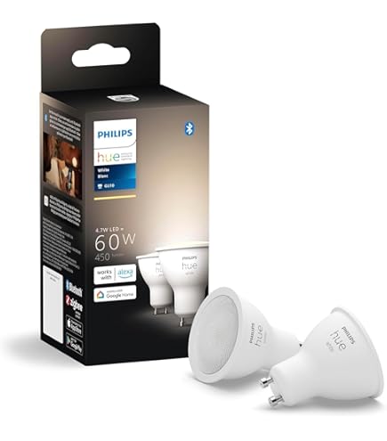 Amazon.co.jp: Philips Hue Smart 60W GU10 LED電球 - 白と色の
