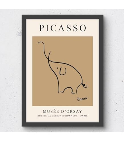 Amazon.co.jp: ピカソ 花束を持つ手 A4サイズ フレーム付き アート