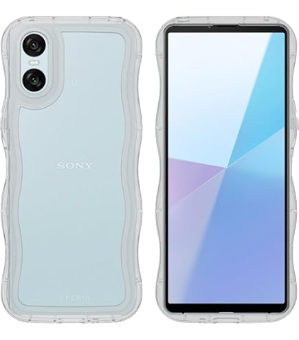 Xperia 10 VI Bule ケース付き Amazon.co.jp: QAZWERT Xperia 10 VI ケース クリア ウェーブ Xperia10
