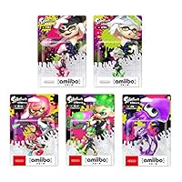 【Amazon.co.jp限定】【スプラトゥーン2に対応】スプラトゥーン amiibo5種セット (アオリ・ホタル・ガール【ネオンピンク】・ボーイ【ネオングリーン】・イカ【ネオンパープル】) +オリジナルステッカー3種付