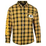 NFL Football 2015 Wordmark基本的なフランネル長袖シャツ – Pickチーム XL グリーン