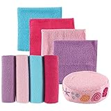 Luvable Friends 8 Piece Washcloths and Bonus Sponge, Pink Shell by Luvable Friends