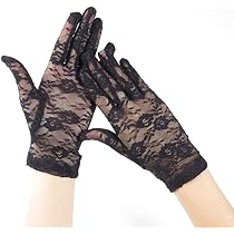 Amazon | 手袋 ブラック レースグローブ 黒 UVカット手袋 日焼け止め