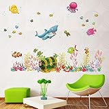 Under the Sea Decals Whales The Deep Blue Sea Decorative Peel Vinyl Wall Stickers Wall Decals Remova
