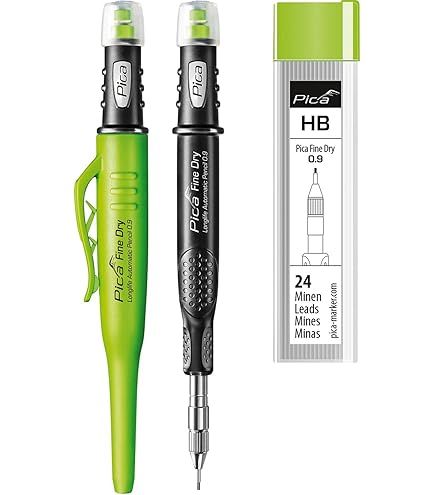 Pica Marker Set - Pica Fine Dry 0.9 24 Refills Graphite HB Permanent Marker 0.7 Black Permanent Marker White