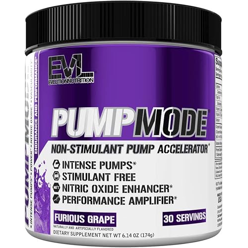 Evlution Nutrition Pump Mode Nitric Oxide Booster to Support Intense Pumps, Performance and Vascularity, 30 Servings (Furious