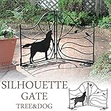 スチールフェンス シルエットゲート 最大幅 133 フェンス 室外機カバー 室内ゲート Tree＆Dog　犬のシルエット