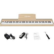 Amazon | KIMFBAY 電子ピアノ 88鍵盤 卓上 木製 電子 ピアノ 88鍵