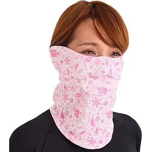 UVカットフェイスカバー C型 フローラル (UVカットフェイスマスク)