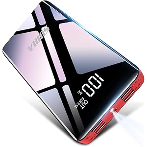 【最新型 & 26800mAh & LEDライト付き】 モバイルバッテリー 大容量 LCD残量表示 最大2.1A出力 4…