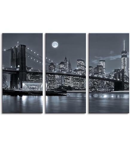 Amazon.co.jp: Potooart ニューヨークの夜街 ポスター キャンバス絵画