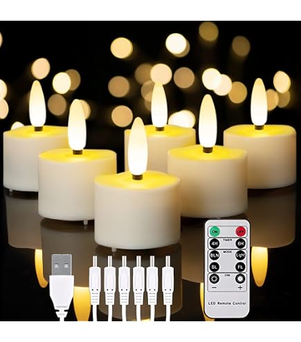 Set of 12 LED Tea Light Ceramic Figurines - Village Ghana
