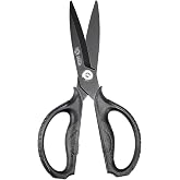 MITSUMOTO SAKARI Detachable Kitchen Scissors, Heavy Duty Poultry Shears | Black Titanium-Plated Serrated Blades, Japanese Mul