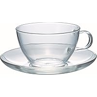 HARIO(ハリオ) 耐熱 ティーカップ&ソーサー 230ml ティーカップ 電子レンジ・食洗器OK 日本製 TCSN-1T