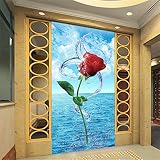 Sproud 大規模なカスタムの壁紙水ローズポーチは家の装飾絵画の背景の壁 Papeles Pintados Para 剥き Modernos 250 Cmx 175 Cm