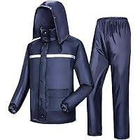 [AKANUA] レインウェア 上下セット 【リュック対応 レインバイザー付】 レインスーツ 上下 メンズ レインコート 超撥水 防風 透湿 通気メッシュ 反射プリント ポケット付 バイク 自転車 通勤 着脱式合羽 梅雨対策 男女兼用 レインウェアセ