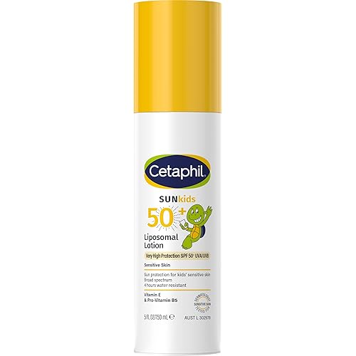 Cetaphil Kids Liposomal Lotion SPF 50+ 150ml, Dermatologist Tested, 4 Hour Water Resistance, Fragrance Free, Hypoallergenic, 