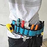 電気技師ツール ベルト修理ポーチ電気技師ツール ポケット ツール ウエスト バッグ多機能防水大工キャンバスツールバッグ