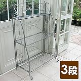 アイアンガーデンラック　3段　【フラワースタンド・ガーデンラック・家庭菜園・棚】