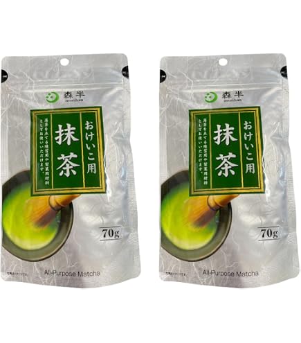 Amazon | 森半 おけいこ用抹茶 70g 3個セット | オリジナルシール付き Amazon | 森半 おけいこ用抹茶 70g 3個セット | オリジナルシール付き