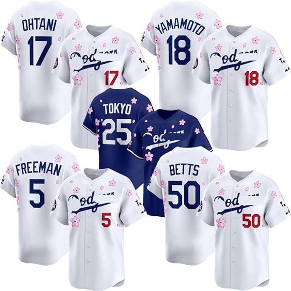 Amazon.co.jp: [WOUFKJKI] さくら 野球 ユニフォーム 大谷 半袖