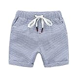 Tortor 1bacha(JP) ハーフパンツ キッズ 男の子 ボーダー柄 ウェストゴム 短パン 半ズボン 男児 綿 ビーチパンツ サーフパンツ 子供用 快適 おしゃれ 夏用 海水浴 プール アウト