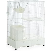 Amazon | タンスのゲン キャットケージ 2段 幅82cm トイレ一体型 猫