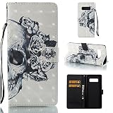 Samsung Galaxy Note 8 ケース、ESSTORE-JP 3D効果シャインシリーズ塗られた柔らかい高品質PUレザーレザーケースモバイルウォレットカラーTPUインナーシェル[リストバンド